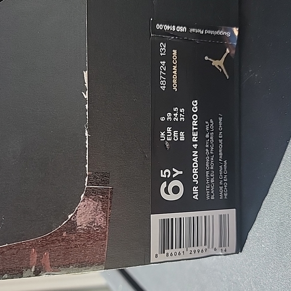 Jordan 4 Retro GG Royal Blue size 6.5y - Picture 7 of 7